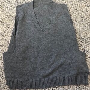 Gray V-Neck Sweater Vest